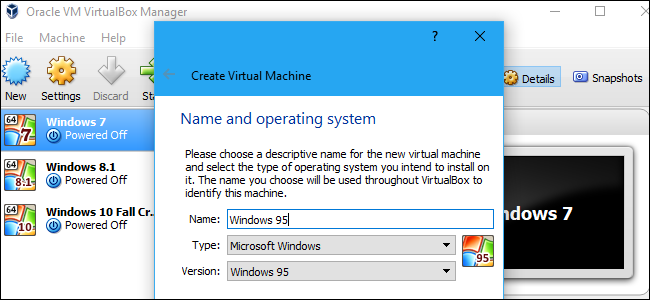 Vistualbox Install Windows 95